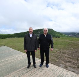 Президент Ильхам Алиев и Президент Александр Лукашенко посетили Джыдыр дюзю 