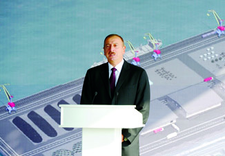 Президент Азербайджана Ильхам Алиев принял участие в открытии паромного терминала нового комплекса Бакинского международного морского торгового порта