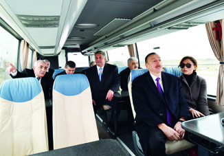 Президент Ильхам Алиев ознакомился с ходом строительства дорожно-транспортной инфраструктуры вокругБакинского Олимпийского стадиона