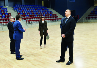 Президент Ильхам Алиев ознакомился с условиями, созданными в Бакинском дворце спорта после капитального ремонта