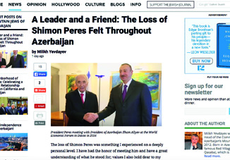 Jewish Journal: «Лидер и друг: скорбь о потере Шимона Переса была ощутима в Азербайджане»