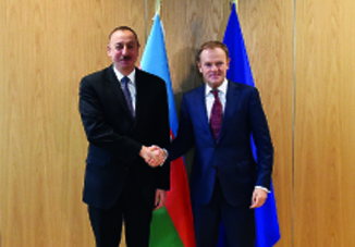 Президент Азербайджана Ильхам Алиев встретился с президентом Совета Европейского Союза Дональдом Туском