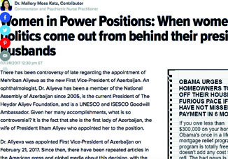 Huffington Post пишет о Первом вице-президенте Мехрибан Алиевой