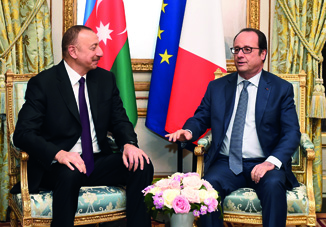 Встреча Президента Азербайджана Ильхама Алиева и Президента Франции Франсуа Олланда