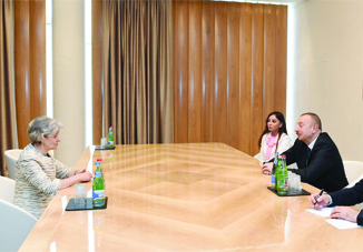 Состоялась встреча Президента Ильхама Алиева и первой леди Мехрибан Алиевой с генеральным директором ЮНЕСКО