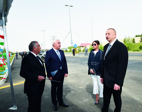 Президент Ильхам Алиев принял участие в открытии нового моста в Пираллахинском районе