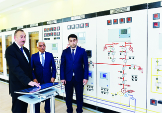 Президент Ильхам Алиев принял участие в открытии новой электрической подстанции в Гахе