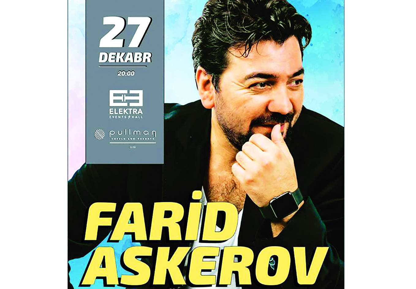 Азербайджанский певец, участник российского шоу «Голос» Фарид Аскеров даст сольныйконцерт в Баку