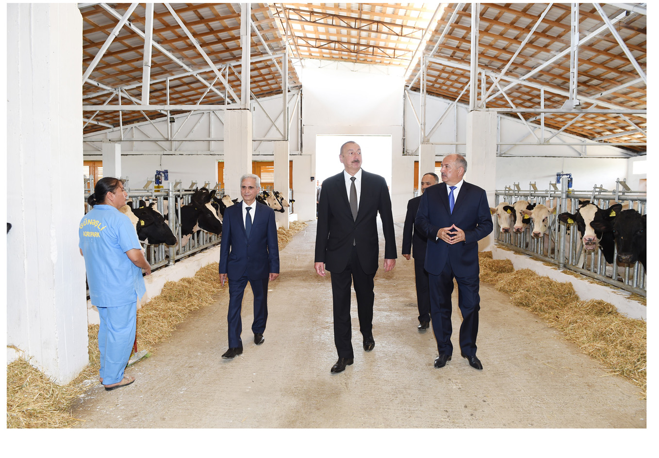 Президент Ильхам Алиев ознакомился с условиями,созданными в агропарке ООО «Гюнешли Агро» в Джалилабаде