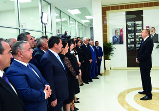 Президент Ильхам Алиев принял участие в церемонии подачи питьевой воды в город Гобустан