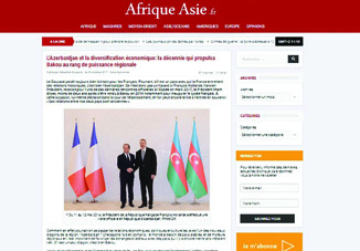 Журнал Afrique — Asie: «Экономическая диверсификация в Азербайджанепревратила страну в региональную державу»