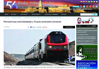 Kубинская печать пишет о значении железнодорожной линии Баку — Тбилиси — Карс