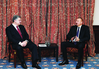 В Брюсселе состоялась встреча Президента Азербайджана Ильхама Алиева и Президента Украины Петро Порошенко