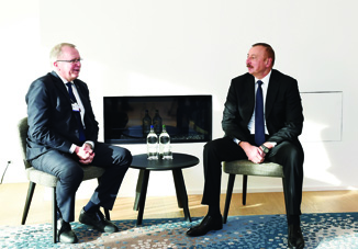 Президент Ильхам Алиев встретился в Давосе с генеральным исполнительным директором компании Statoil