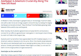 The Daily Caller: «Азербайджан является важным союзником Америки вдоль нового Шелкового пути»