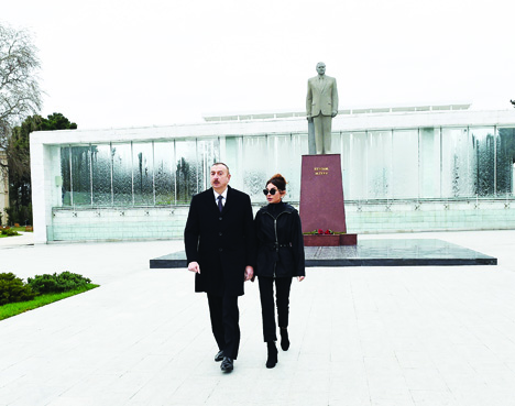 Поездка Президента Азербайджана Ильхама Алиева в город Мингячевир