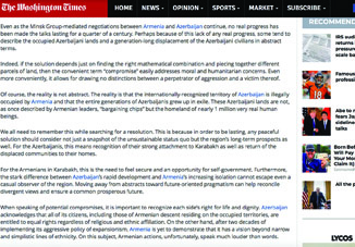 В Washington Times опубликована статья посла Азербайджана, посвященная оккупации Кяльбаджара