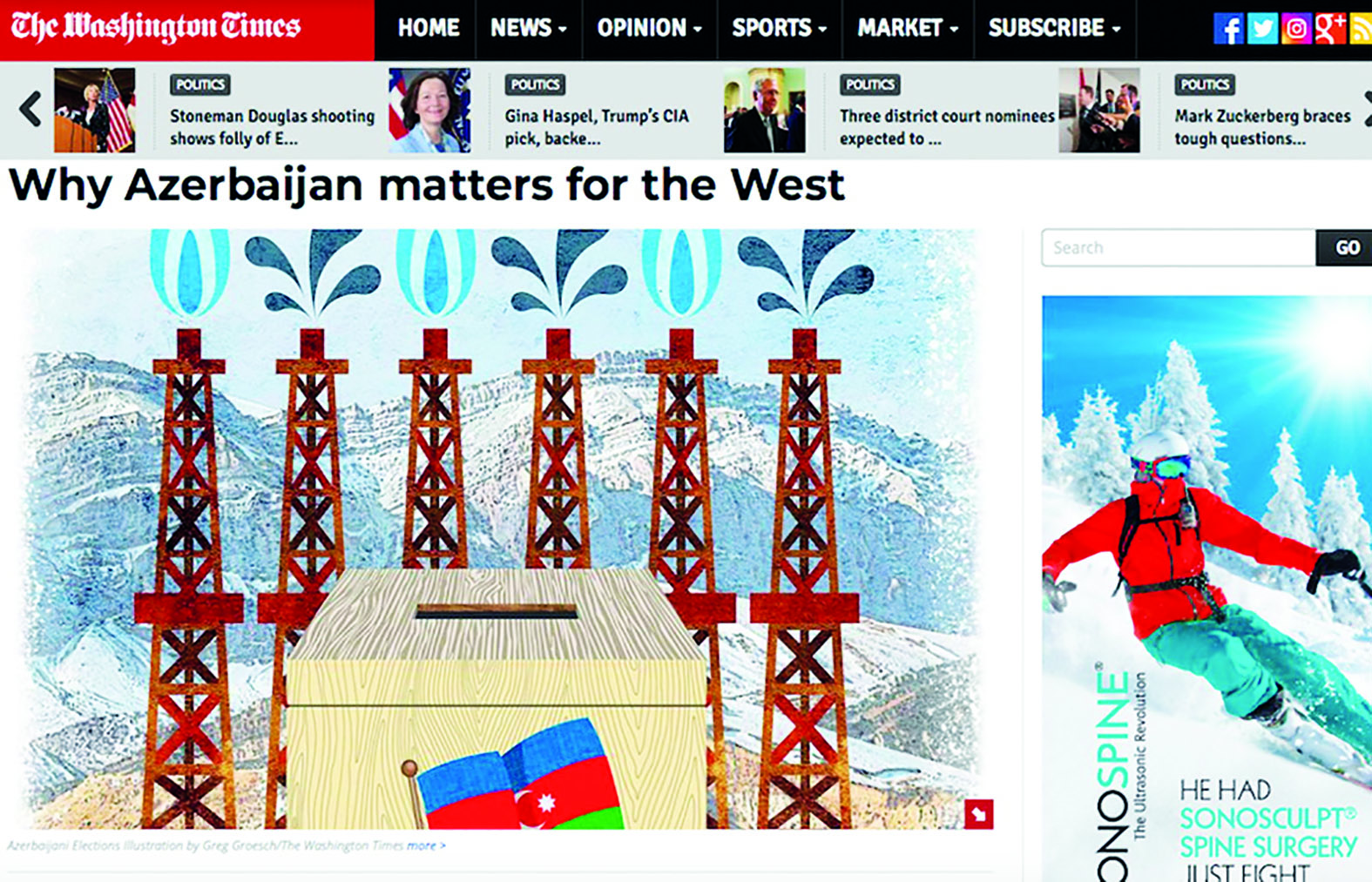 Washington Times: «Почему Азербайджан представляет важность для Запада»