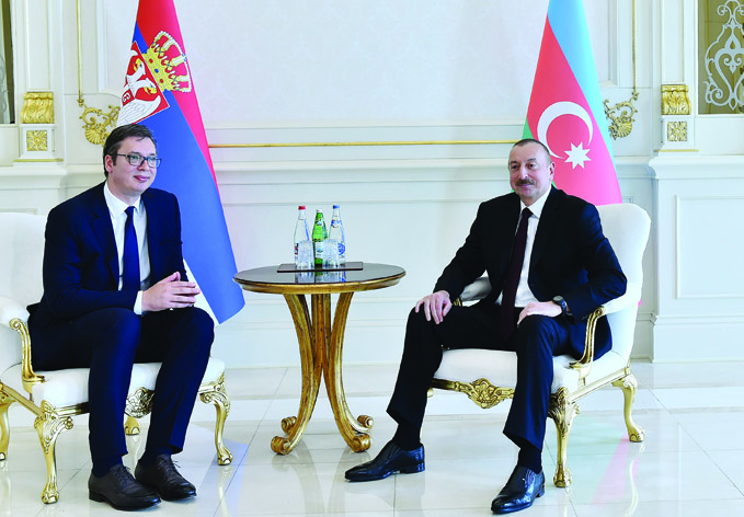 Встреча президентов Азербайджана и Сербии один на один
