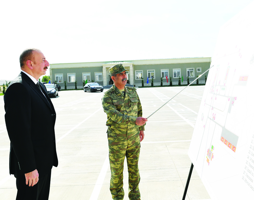 Президент, Верховный Главнокомандующий Ильхам Алиев принял участие в открытии Н-ской воинской частиМинистерства обороны