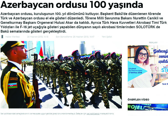 «Всегда вместе, всегда рядом». Турецкие медиа широко осветили военный парад в Баку