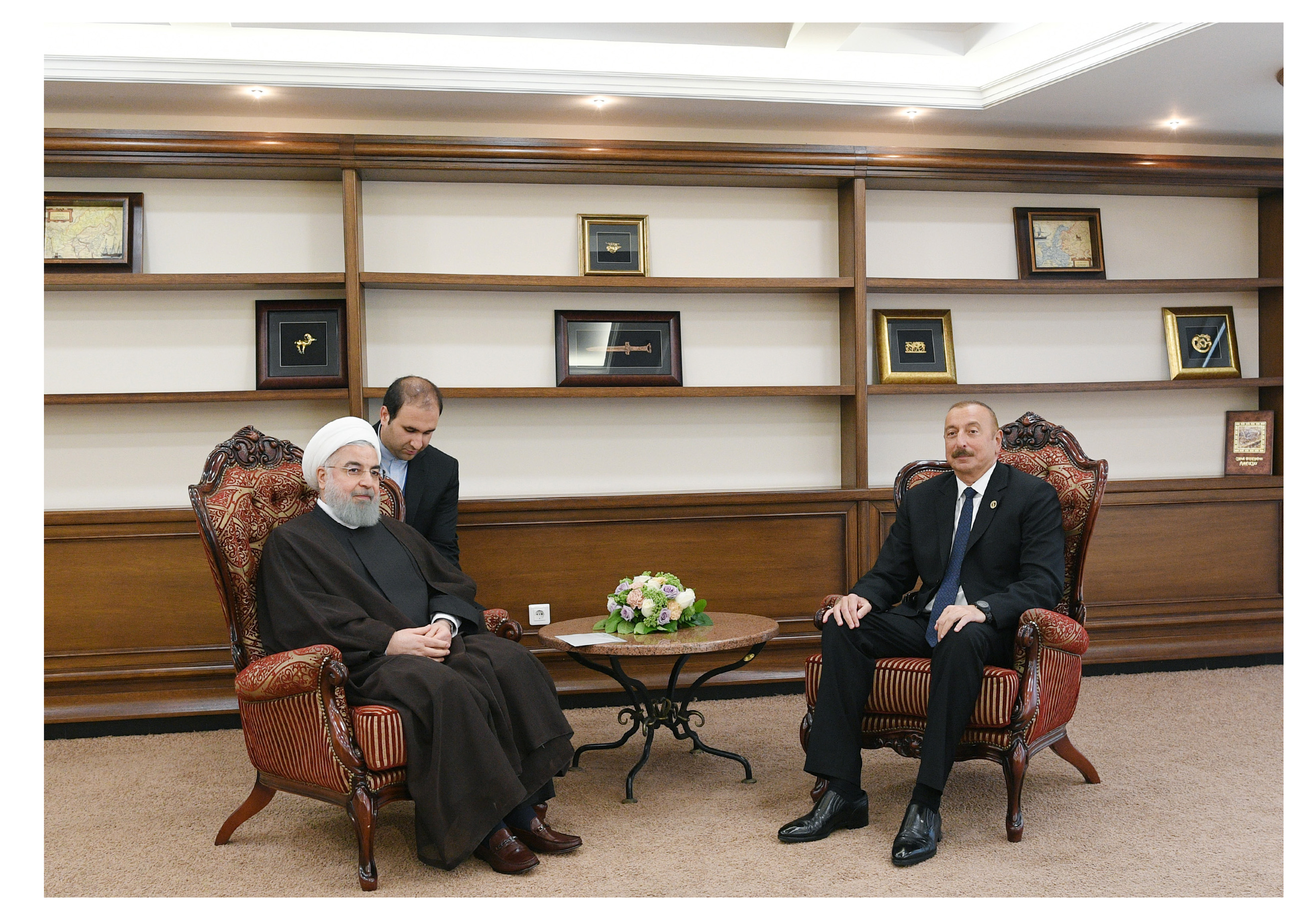 Президент АзербайджанаИльхам Алиев встретился в Актаус Президентом Ирана Хасаном Роухани