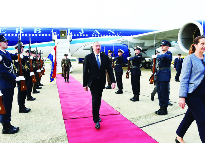 Президент Азербайджана Ильхам Алиев прибыл с официальнымвизитом в Хорватию