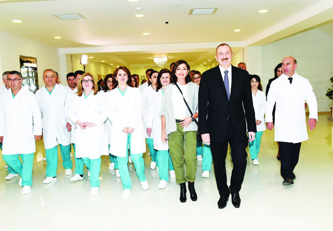 Президент Ильхам Алиев принял участие в открытии Губинской районной центральной больницы