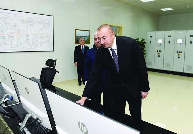 Президент Ильхам Алиев принял участие в открытии электростанции в Лерикском районе