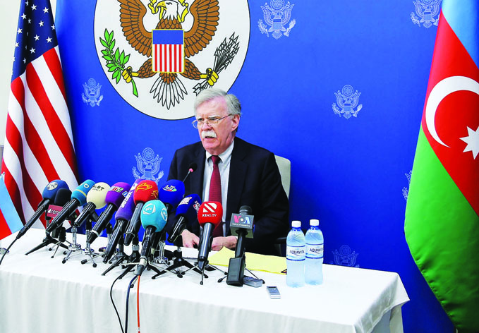 Джон Болтон: «США и впредь продолжат усилия по урегулированию нагорно-карабахского конфликта»