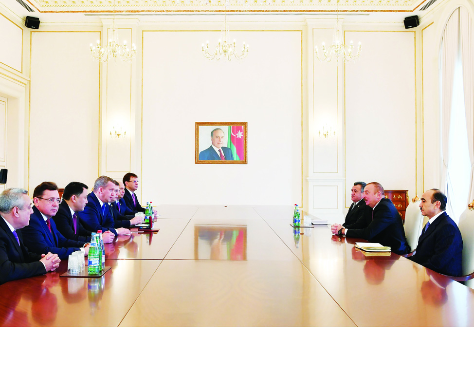 Президент Ильхам Алиев принял делегацию Астраханской области России