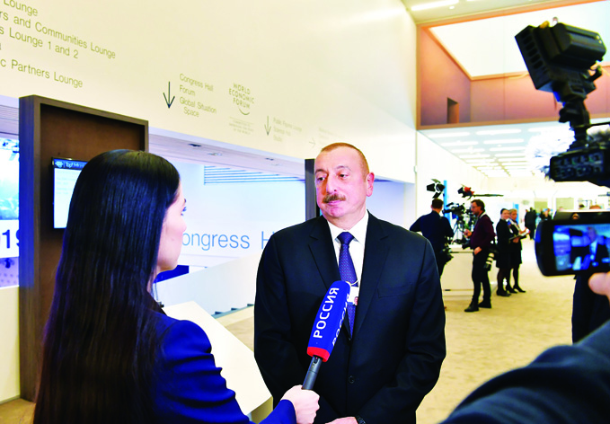 Интервью Президента Азербайджана Ильхама Алиева телеканалу «Россия 1» в Давосе