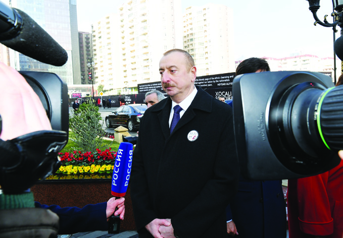 Президент Ильхам Алиев дал интервью корреспонденту телеканала «Россия-24»