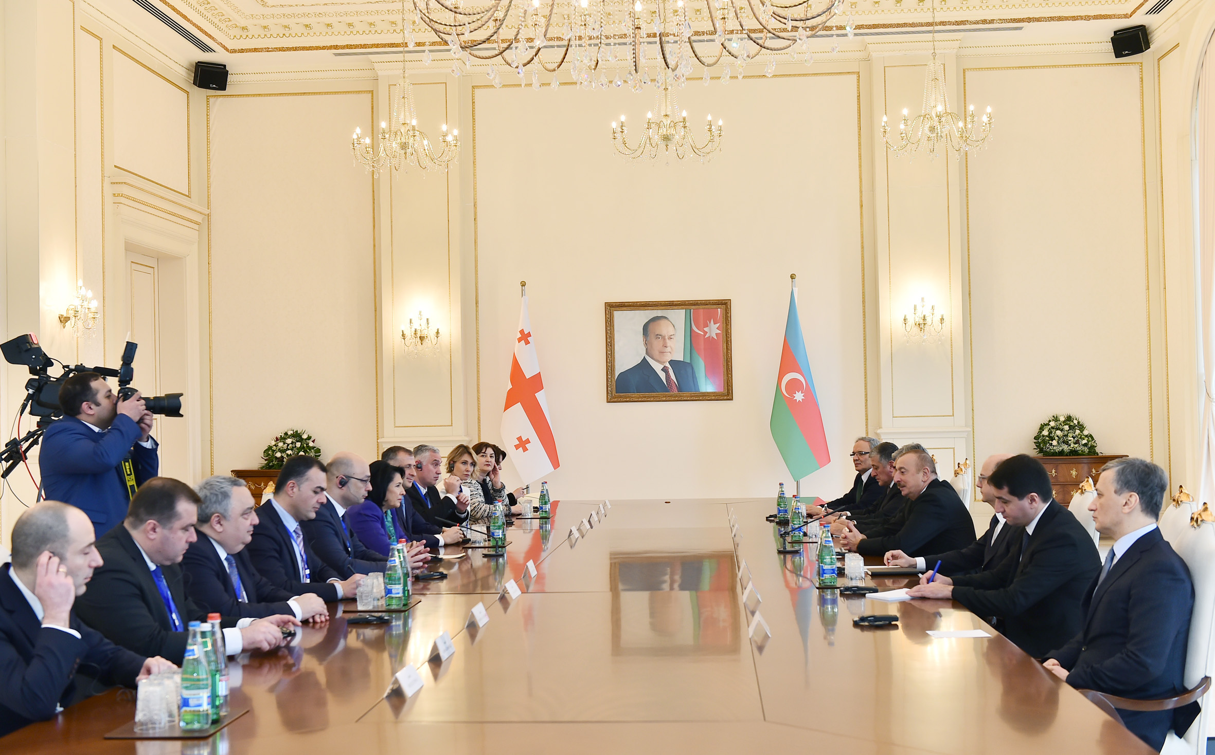 Встреча президентов Азербайджана и Грузии в расширенном составе