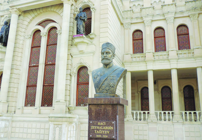 На территории Музея личностей в Хачмазе установлен бюст Гаджи Зейналабдина Тагиева