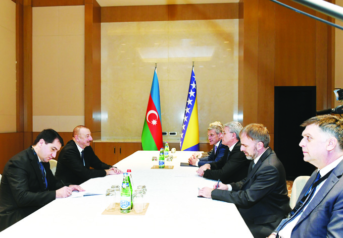 Состоялась встреча Президента Ильхама Алиева с членом Президиума Боснии и Герцеговины Шефиком Джаферовичем