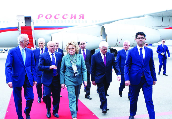 Председатель Совета Федерации Федерального СобранияРоссии Валентина Матвиенко прибыла софициальным визитом в Азербайджан