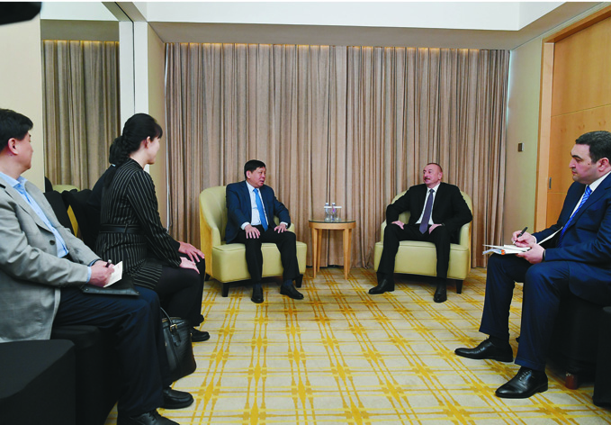 Президент Ильхам Алиев встретился в Пекине с генеральным директором Корпорации CETC
