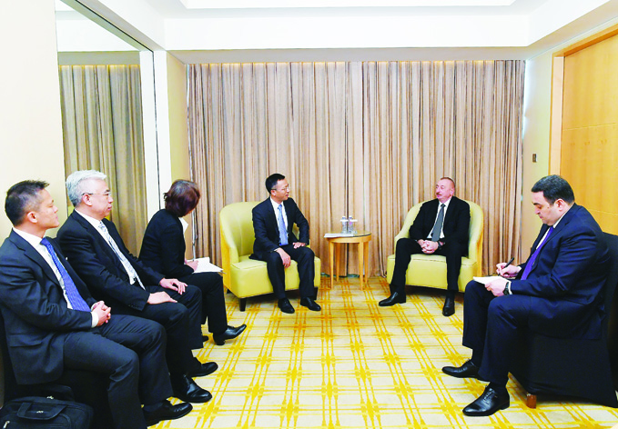 Президент Ильхам Алиев встретился с президентом компании China National Electric Engineering