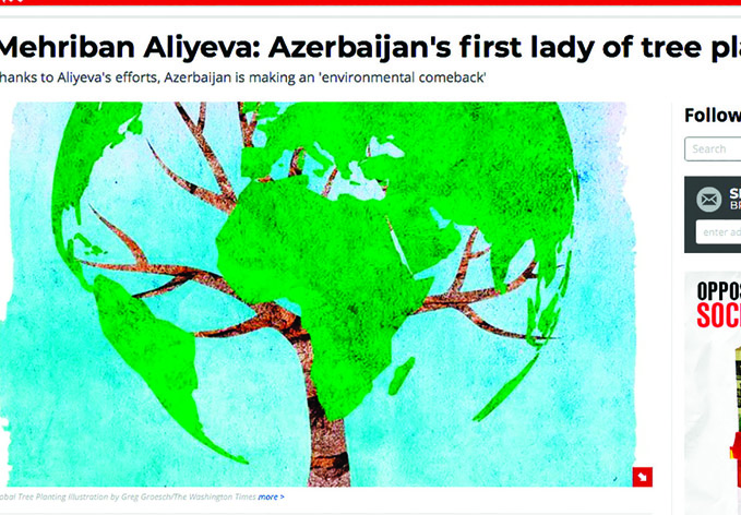 The Washington Times о кампании по посадке деревьев, инициированной первой леди Азербайджана