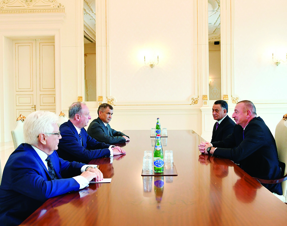 Президент Ильхам Алиев принял делегацию во главе с секретарем Совета безопасности России