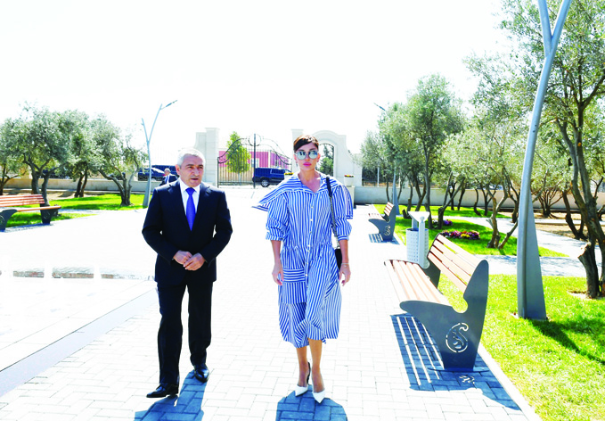Первый вице-президент Мехрибан Алиева ознакомилась с условиями, созданными в новом парке в Кюрдаханы