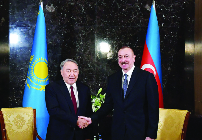 Президент Ильхам Алиев встретился с первым Президентом Казахстана-елбасы, почетным председателем Тюркского совета Нурсултаном Назарбаевым