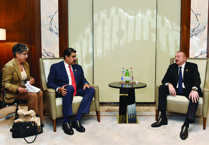 Президент Азербайджана Ильхам Алиев встретился с Президентом Венесуэлы Николасом Мадуро