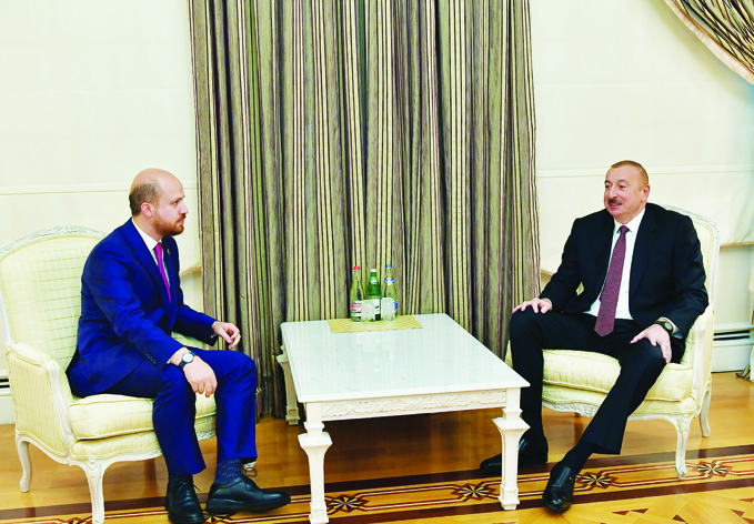 Президент Ильхам Алиевпринялделегацию во главе спредседателем Всемирной конфедерации этноспортаБилалом Эрдоганом