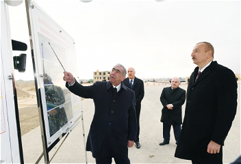 Президент Ильхам Алиев ознакомился со строительством новой автомобильной дороги Баку — Губа — государственная граница Российской Федерации