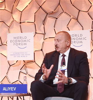 Президент Ильхам Алиев принял участиев панельном заседании на тему «Стратегический взгляд: Евразия» Давосского всемирногоэкономического форума