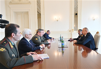 Президент Ильхам Алиев принялделегацию во главе с начальником Генерального штаба Вооруженных сил России