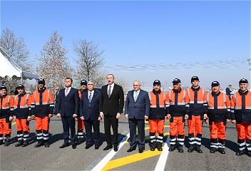 В Товузе состоялась церемония открытияреконструированной автомобильной дороги