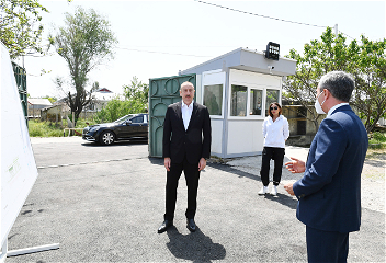 Президент Ильхам Алиев и первая ледиМехрибан Алиева ознакомились с работой,проводимой в рамках реконструкциисвятилища Пирсаат Баба в Шамахе